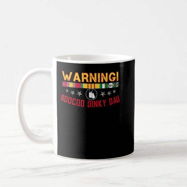 Vietnam Veteran Shirt Boocoo Dinky Dau Tee  Coffee Mug (Left)