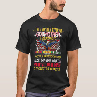 Vietnam Veteran Tees Godsons Proud Vet Godmother M