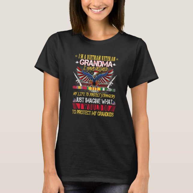 Vietnam Veteran Tees Grandkids Proud Vet Grandma M (Front)