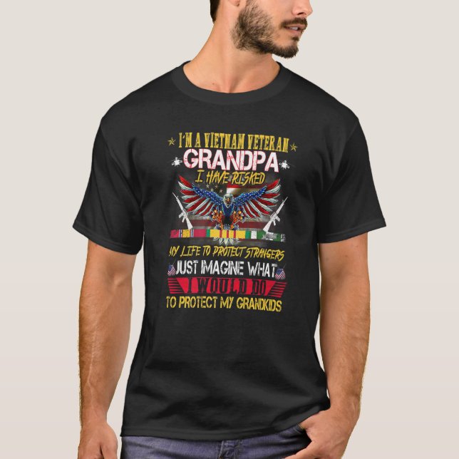 Vietnam Veteran Tees Grandkids Proud Vet Grandpa F (Front)