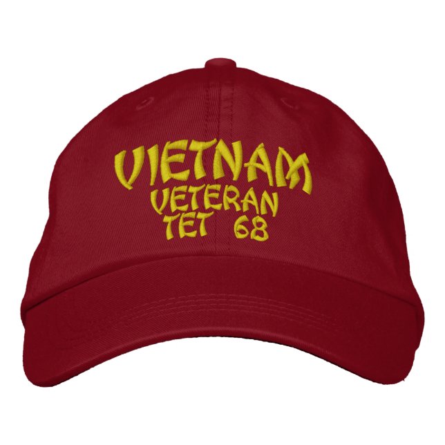 VIETNAM VETERAN TET 68 EMBROIDERED HAT (Front)