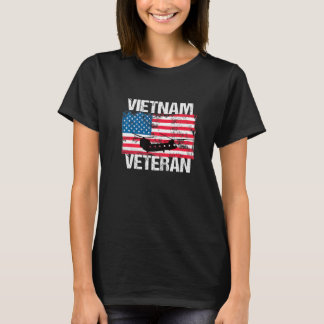 Vietnam Veteran Transport Helicopter  US Flag T-Shirt