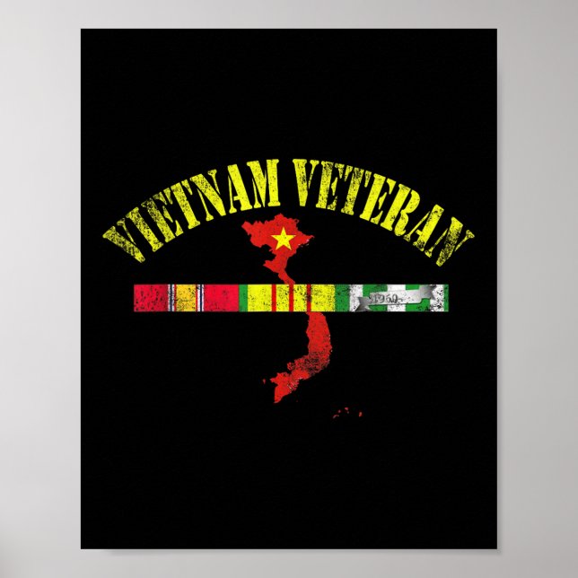 Vietnam Veteran Usa Flag Memorial Patriotic Poster (Front)