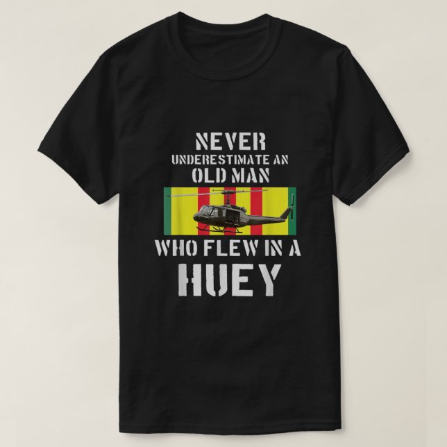 Vietnam Veteran Vet T shirt Uh1 Huey Helicopter  (Design Front)