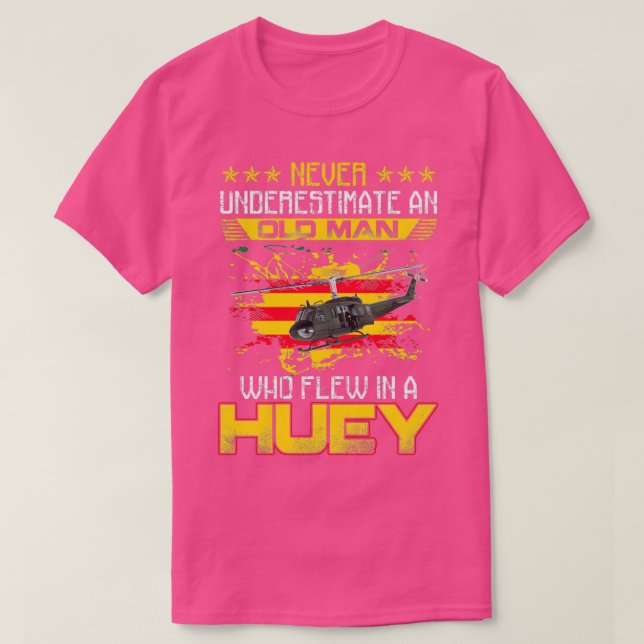 Vietnam Veteran Vet Uh1 Huey Helicopter 1 T-Shirt (Design Front)