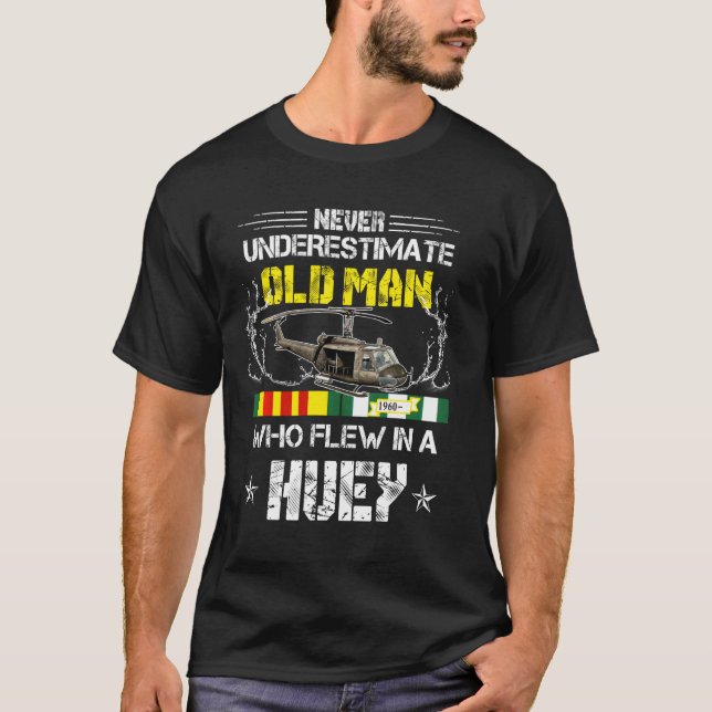 Vietnam Veteran Vet  Uh 1 Huey Helicopter T-Shirt (Front)