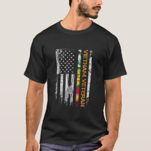 Vietnam Veteran Vintage Flag Memorial Patriotic Ve T-Shirt