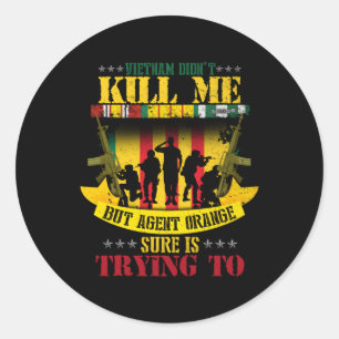 Vietnam Veterans Day Orange Agent Victims Retired Classic Round Sticker