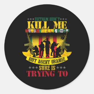 Vietnam Veterans Day Orange Agent Victims Retired  Classic Round Sticker
