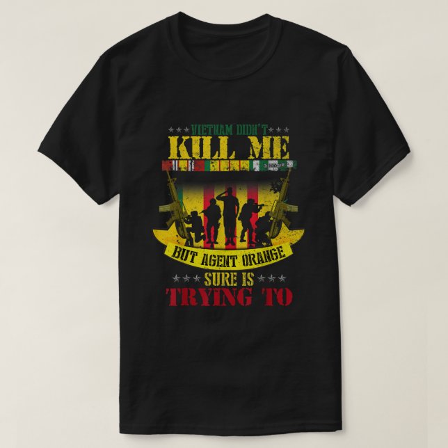 Vietnam Veterans Day Orange Agent Victims Retired  T-Shirt (Design Front)