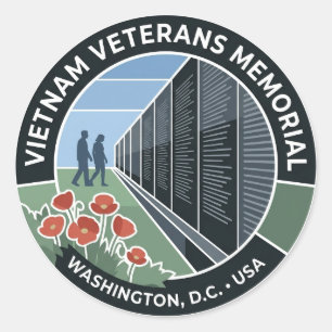 Vietnam Veterans Memorial District of Columbia Classic Round Sticker