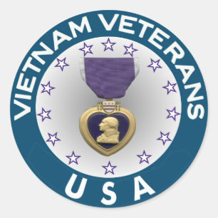Vietnam Veterans of the USA Purple Heart Classic Round Sticker