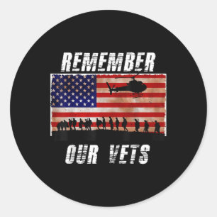 Vietnam Veterans Remember Our Vets Memorial Day T Classic Round Sticker