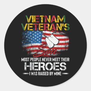Vietnam Veteran'S Son Vietnam Vet Classic Round Sticker
