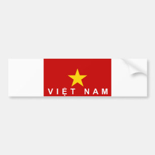 vietnam viet nam flag country text name bumper sticker