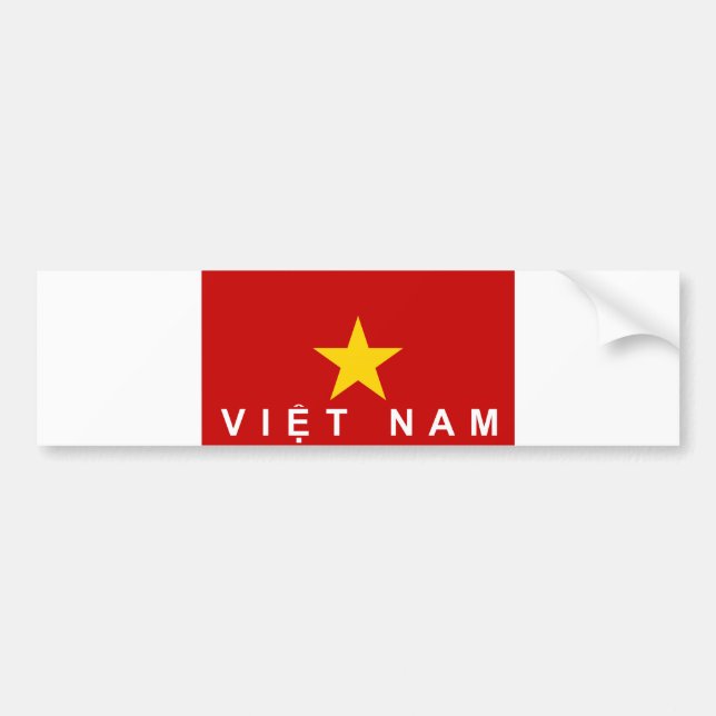 vietnam viet nam flag country text name bumper sticker (Front)