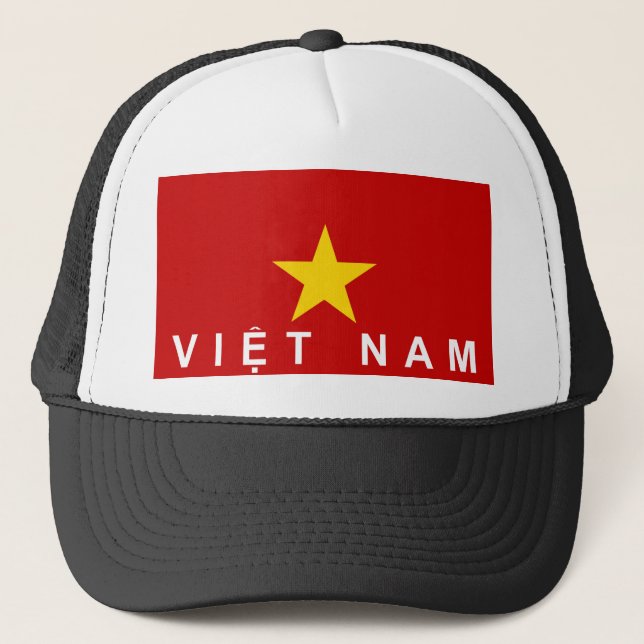 vietnam viet nam flag country text name trucker hat (Front)