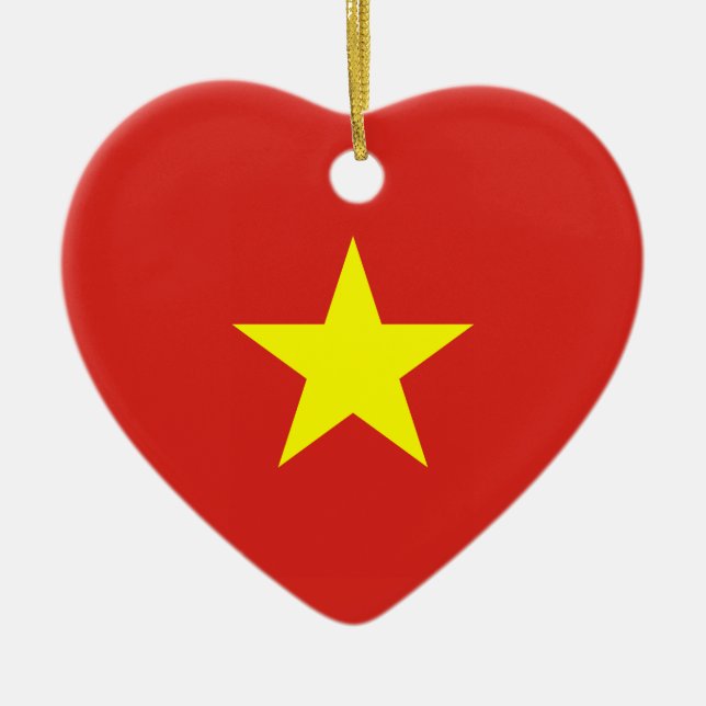 Vietnam – Vietnamese Flag Ceramic Tree Decoration (Front)