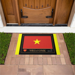 Vietnam & Vietnamese Flag house mat/sports Welcome Doormat