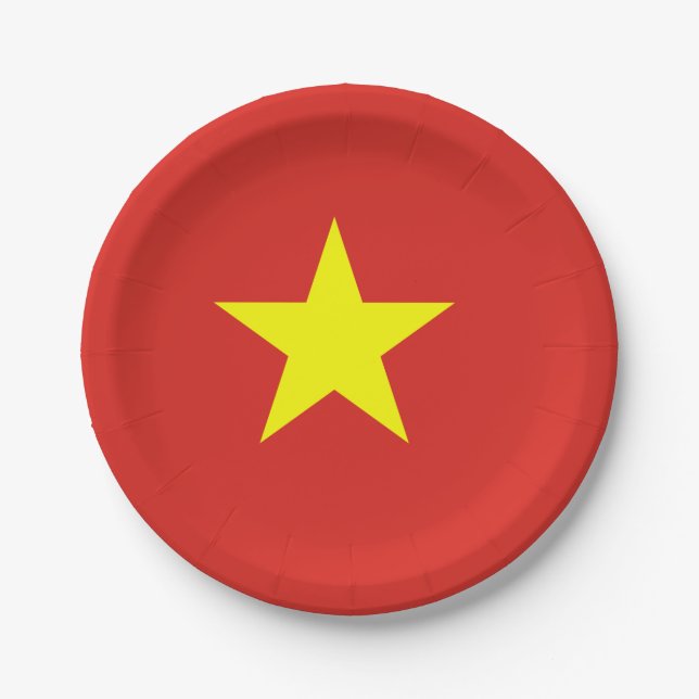 Vietnam (Vietnamese) Flag Paper Plate (Front)