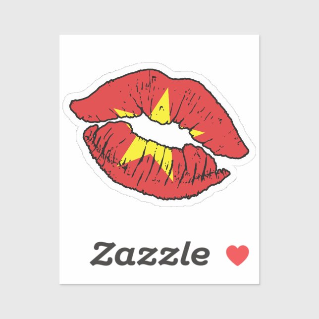 Vietnam Vietnamese Lipstick Love Flag (Sheet)