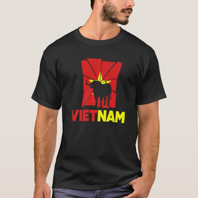 Vietnam Vietnamese Vietnam Flag National Animal Si T-Shirt (Front)