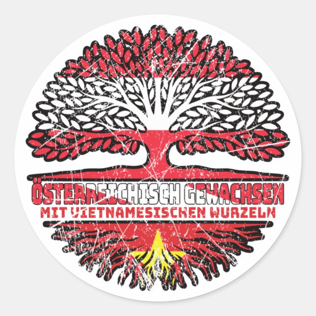 Vietnam Vietnamesisch Österreichisch Österreich Classic Round Sticker (Front)