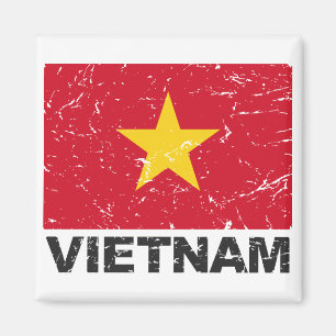 Vietnam Vintage Flag Magnet