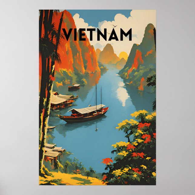 Vietnam Vintage Travel Poster (Front)