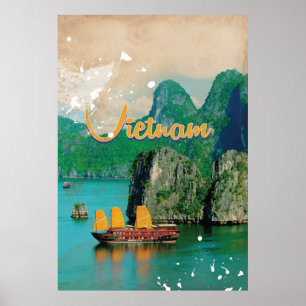 Vietnam vintage vacation poster