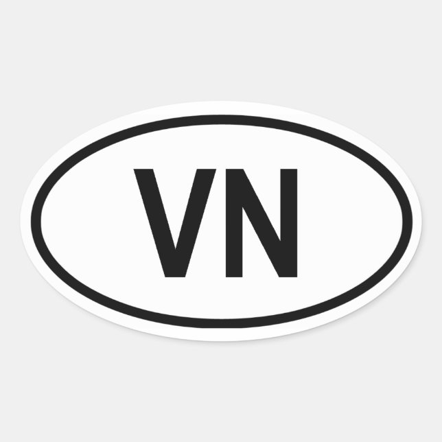 Vietnam "VN" Oval Sticker (Front)