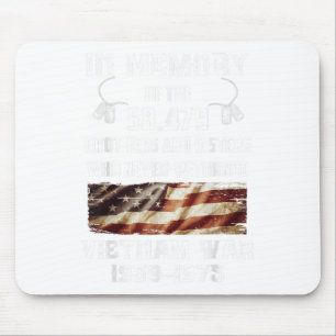 Vietnam War 1959-1975 In Memory Vietnam Veteran Ve Mouse Mat