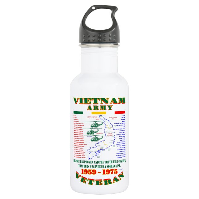 VIETNAM WAR. AMERICAN ARMY VETERAN 532 ML WATER BOTTLE (Front)