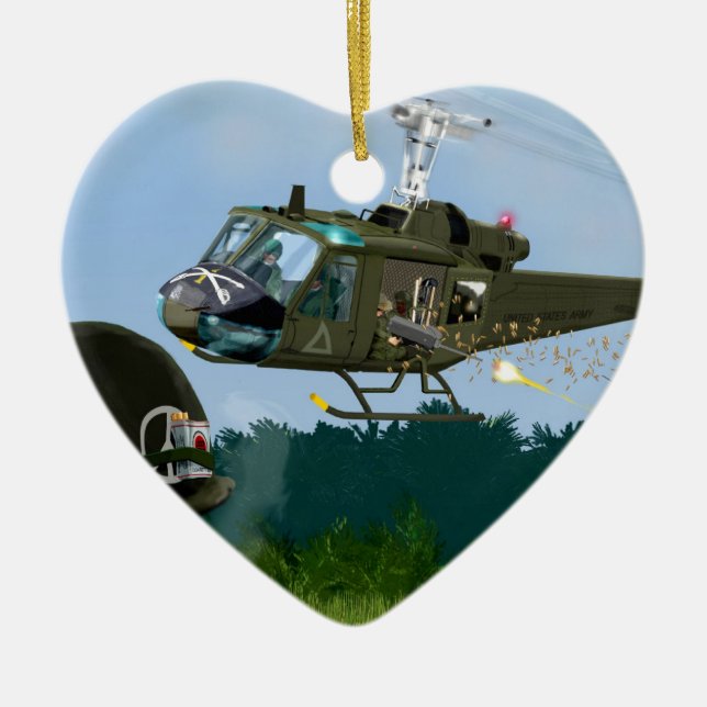 Vietnam War Bell Huey. Ceramic Tree Decoration (Front)