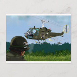 Vietnam War Bell Huey. Postcard
