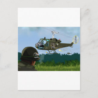 Vietnam War Bell Huey. Postcard