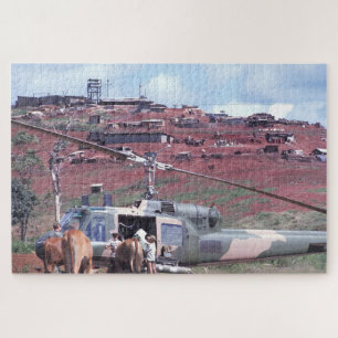 Vietnam War Era Huey in Laos Jigsaw Puzzle