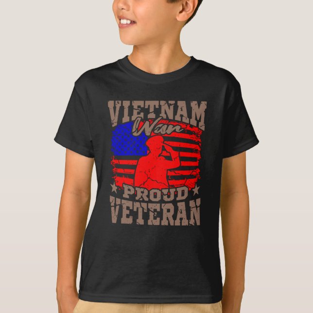 VIETNAM WAR PROUD VETERAN American Veteran Gift T-Shirt (Front)