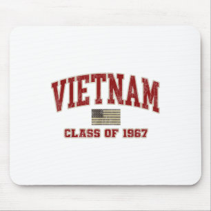 Vietnam War Veteran Shirt Military Cl Of 1967  Mouse Mat