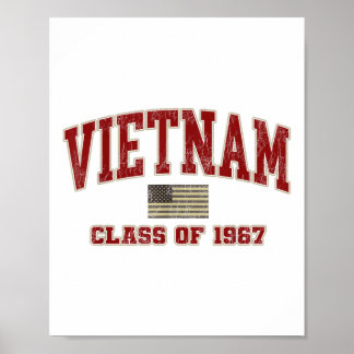 Vietnam War Veteran Shirt Military Cl Of 1967  Poster