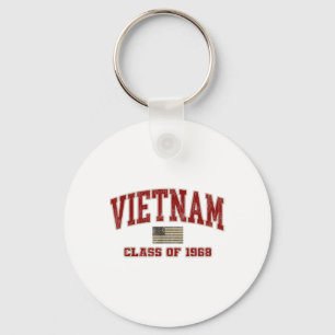 Vietnam War Veteran Shirt Military Cl Of 1968 Key Ring