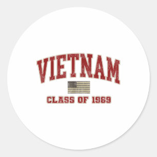 Vietnam War Veteran Shirt Military Cl Of 1969 Classic Round Sticker