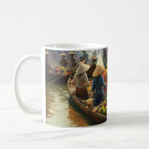 Vietnam Water Market Painting Coffee Mug