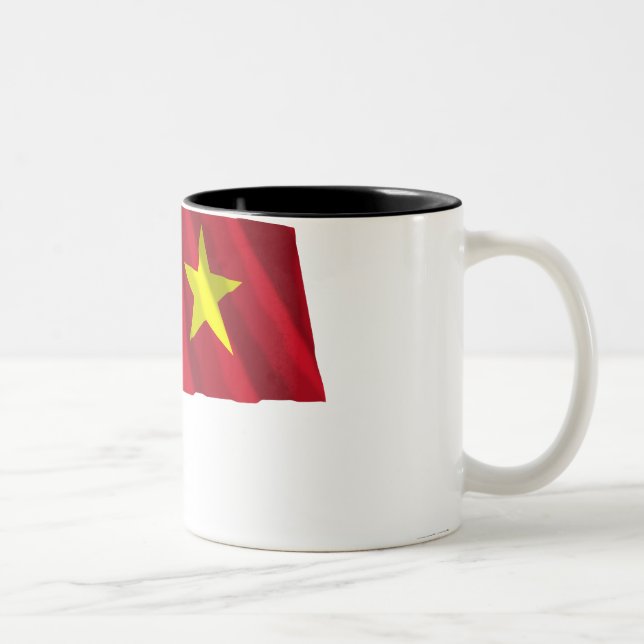 Vietnam Waving Flag Two-Tone Coffee Mug (Right)