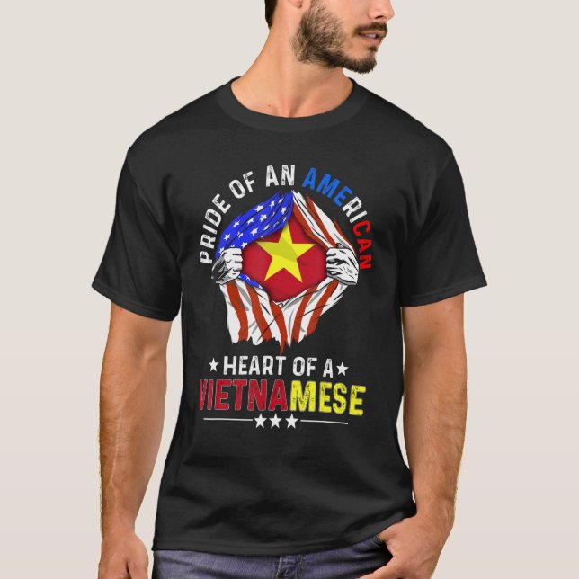 Vietnamese American America Pride Foreign Vietnam  T-Shirt (Front)