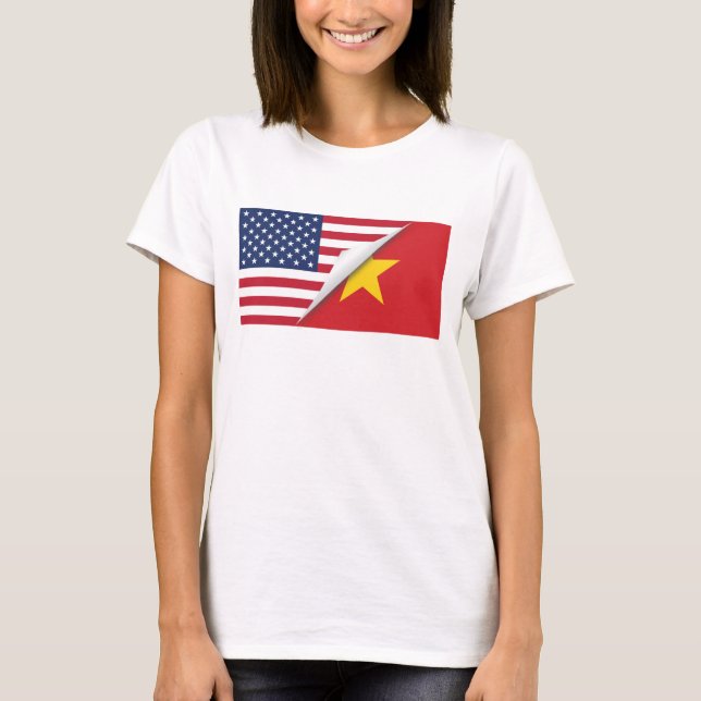 Vietnamese American Flag T-Shirt (Front)