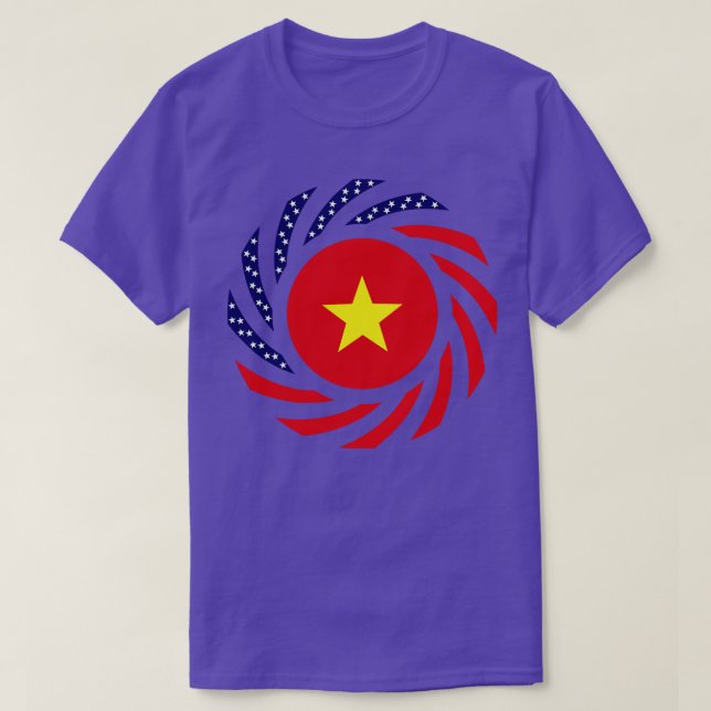 Vietnamese American Multinational Patriot Flag T-Shirt (Design Front)