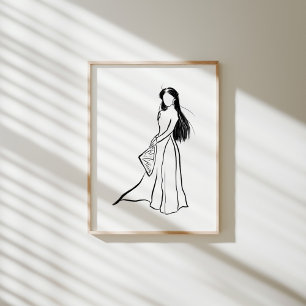 Vietnamese Ao Dai Woman with Hat Poster