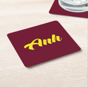 Vietnamese Brother - Anh ~ Tiếng Việt Language Square Paper Coaster