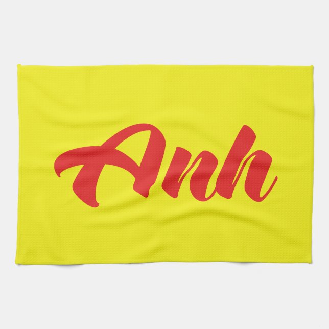 Vietnamese Brother - Anh ~ Tiếng Việt Language Tea Towel (Horizontal)